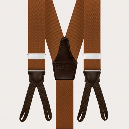 Brown suspenders with button loops