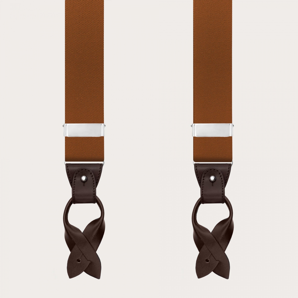 Men’s brown suspenders dual use clips or buttons