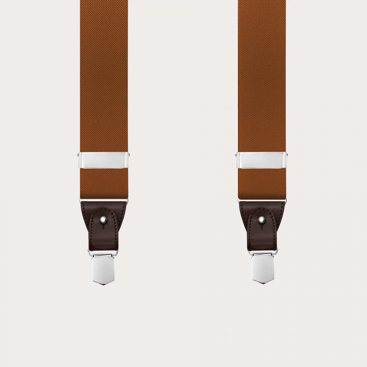 Men’s brown suspenders dual use clips or buttons