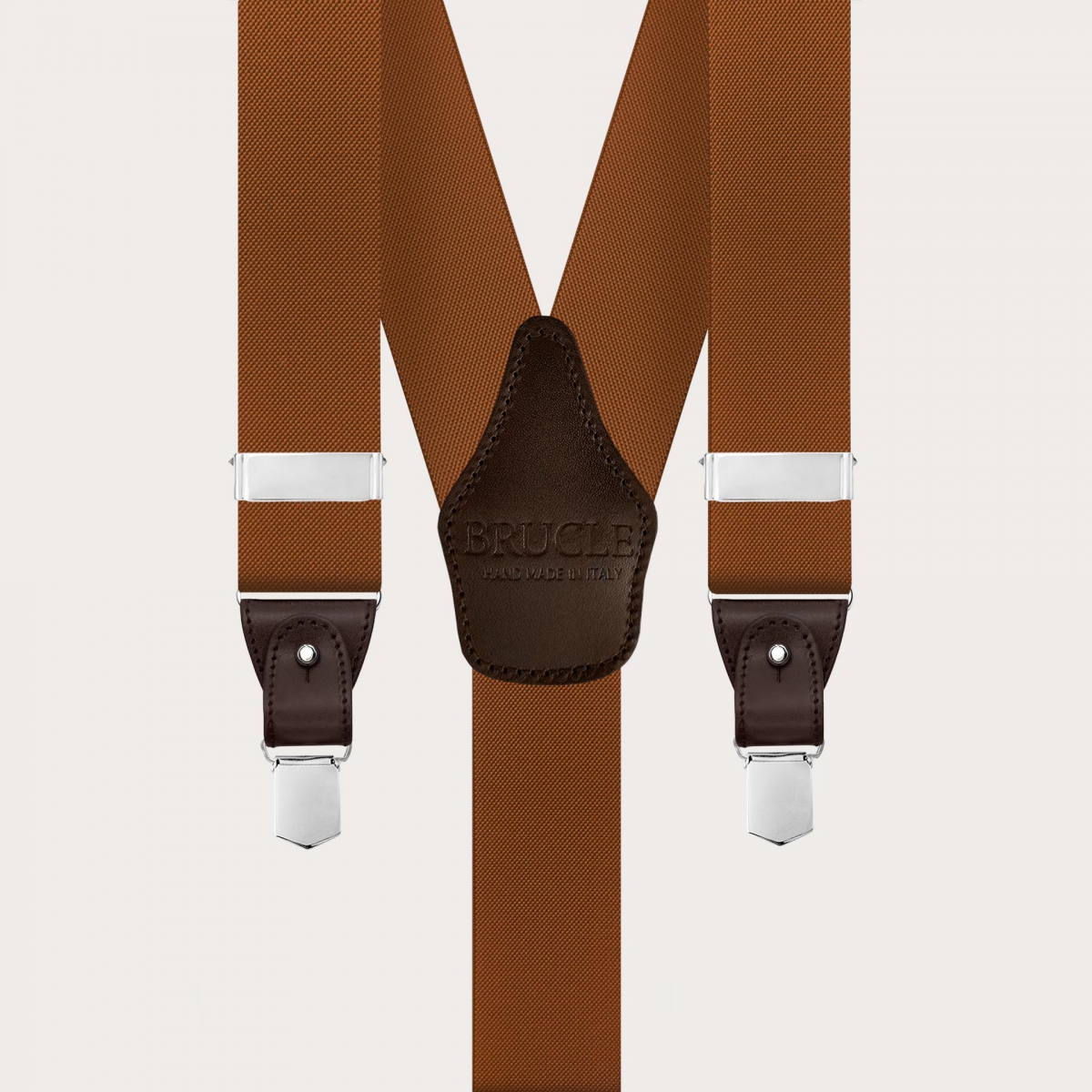 Men’s brown suspenders dual use clips or buttons