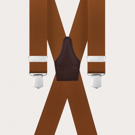 Tirantes unisex marrones con 4 pinzas