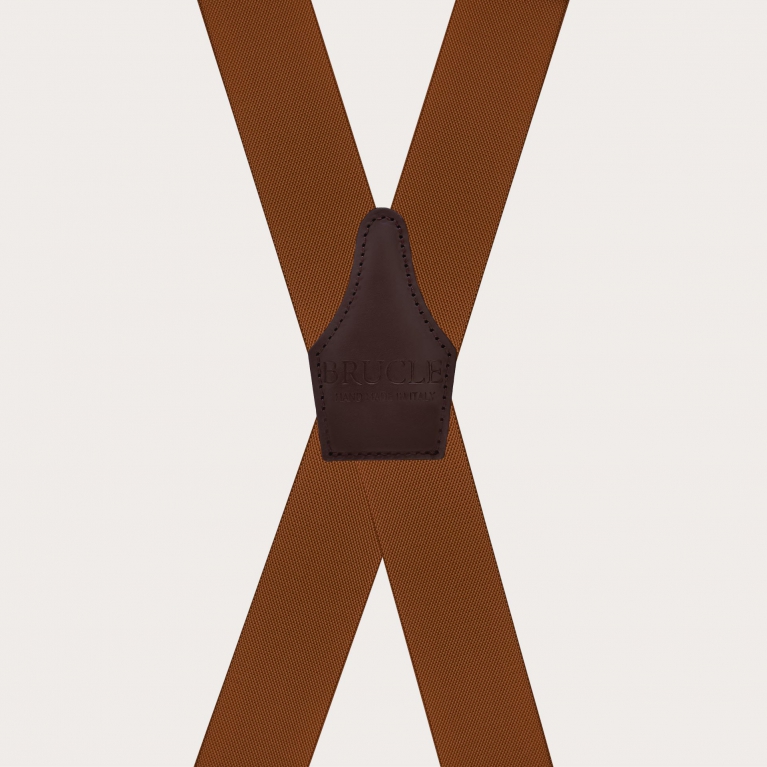 Tirantes unisex marrones con 4 pinzas