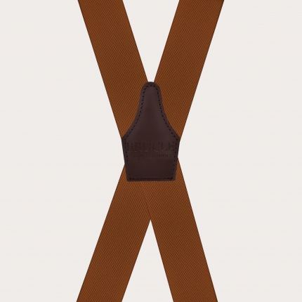Bretelles unisexes marron avec 4 pinces