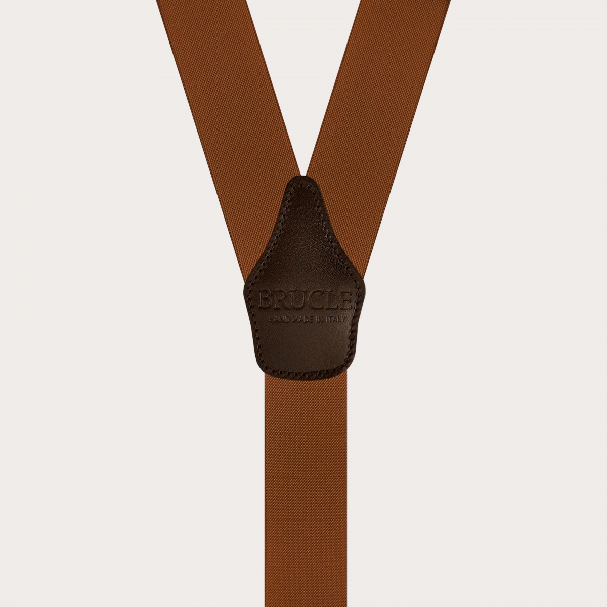 Bretelle unisex marroni con 3 clip