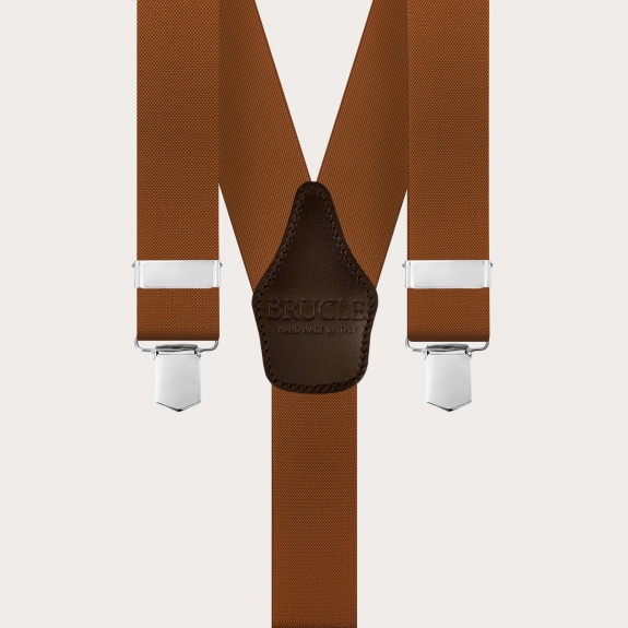 Unisex Hosenträger braun mit 3 Clips