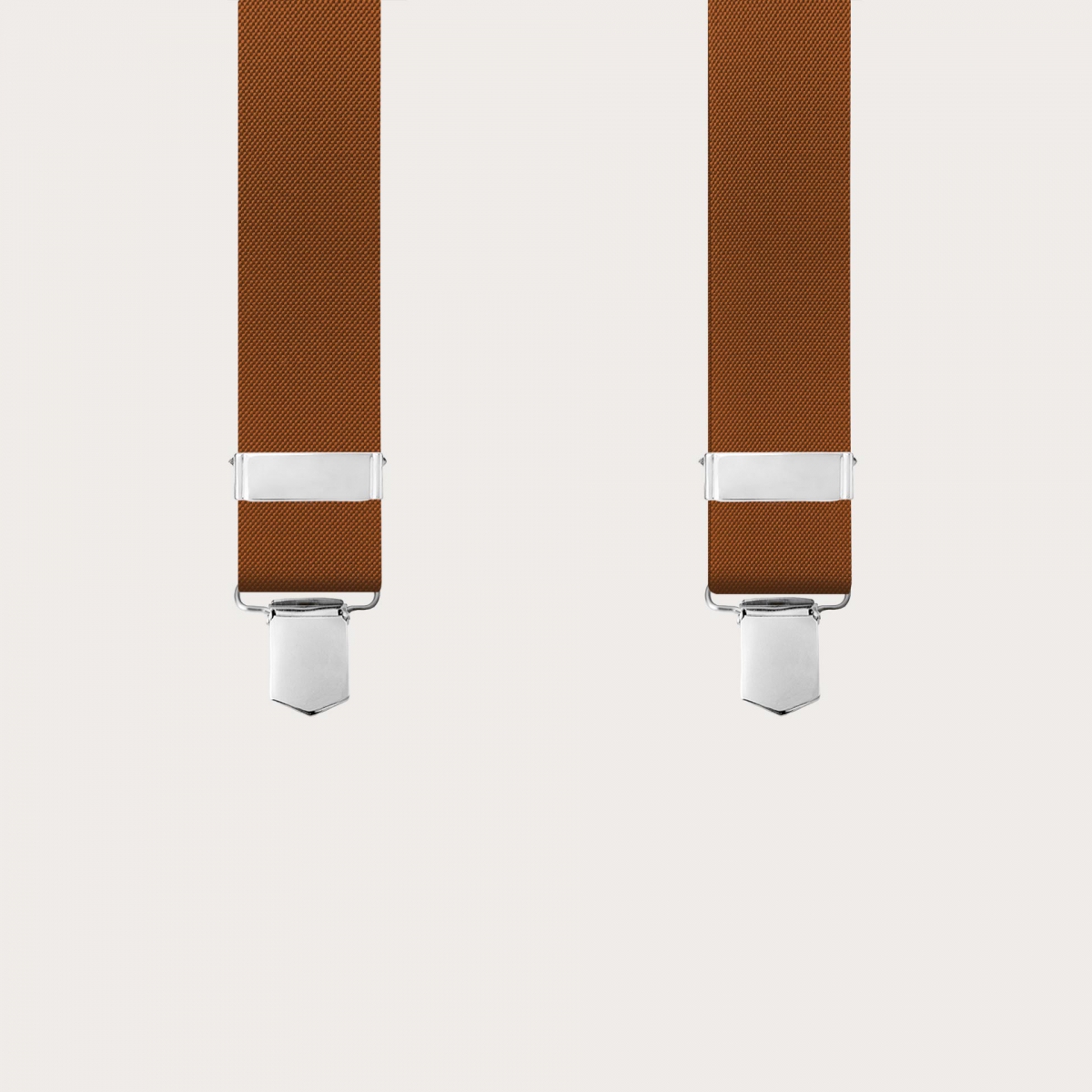 Unisex brown suspenders with 3 clips