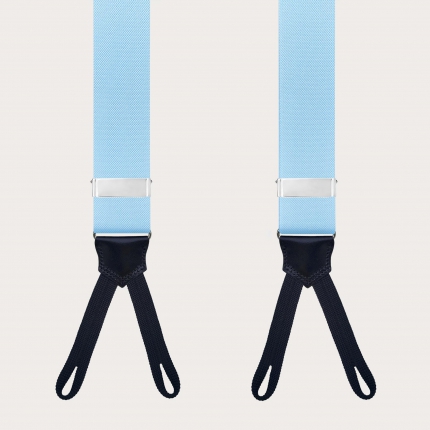 Light blue suspenders with braid end