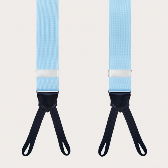Light blue suspenders with braid end