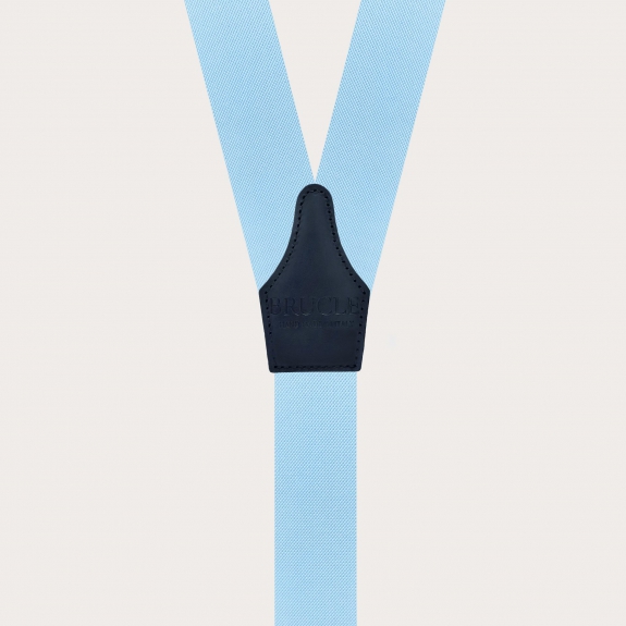 Light blue suspenders with braid end