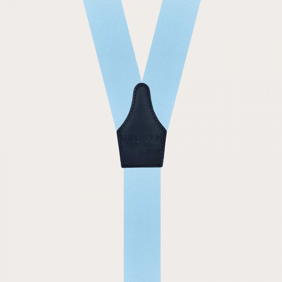 Light blue suspenders with braid end