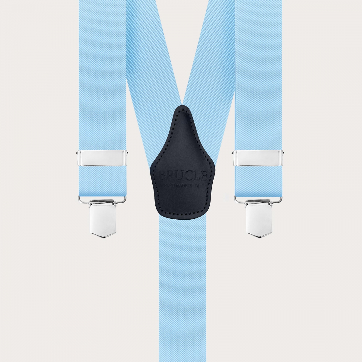 Light blue unisex Y-shaped suspenders