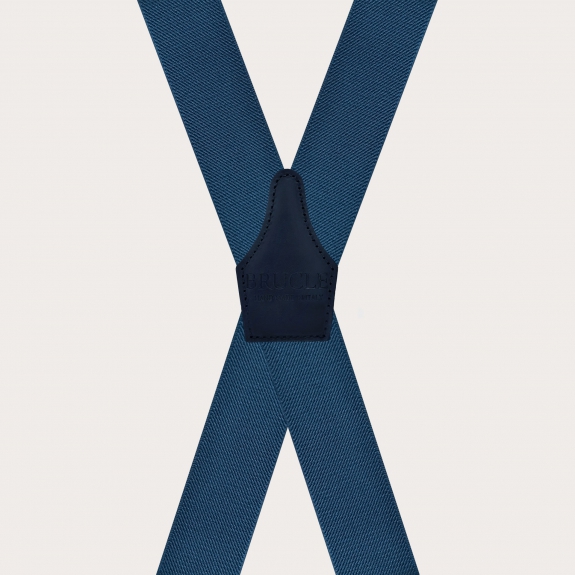 Air force blue suspenders with 4 clips