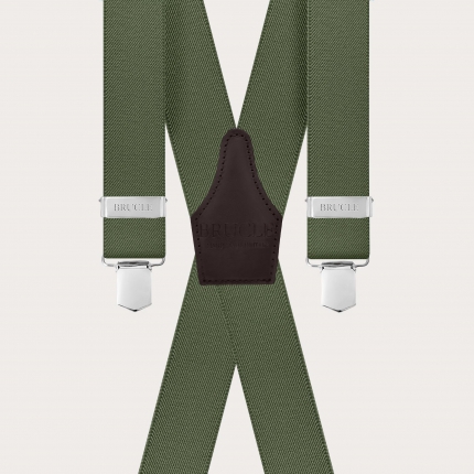 Tirantes verde oliva en X con 4 clips