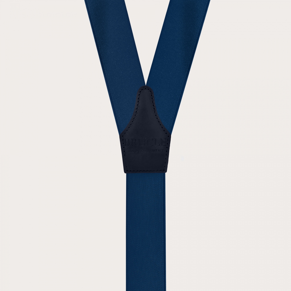 Eleganti bretelle a X blu in raso elastico