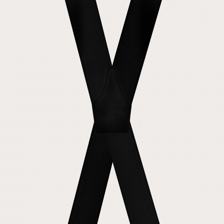 Schwarze X-förmige elastische Satin-Hosenträger