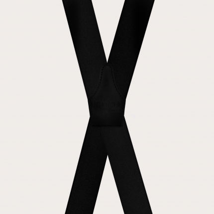Bretelle nere a X in raso elastico