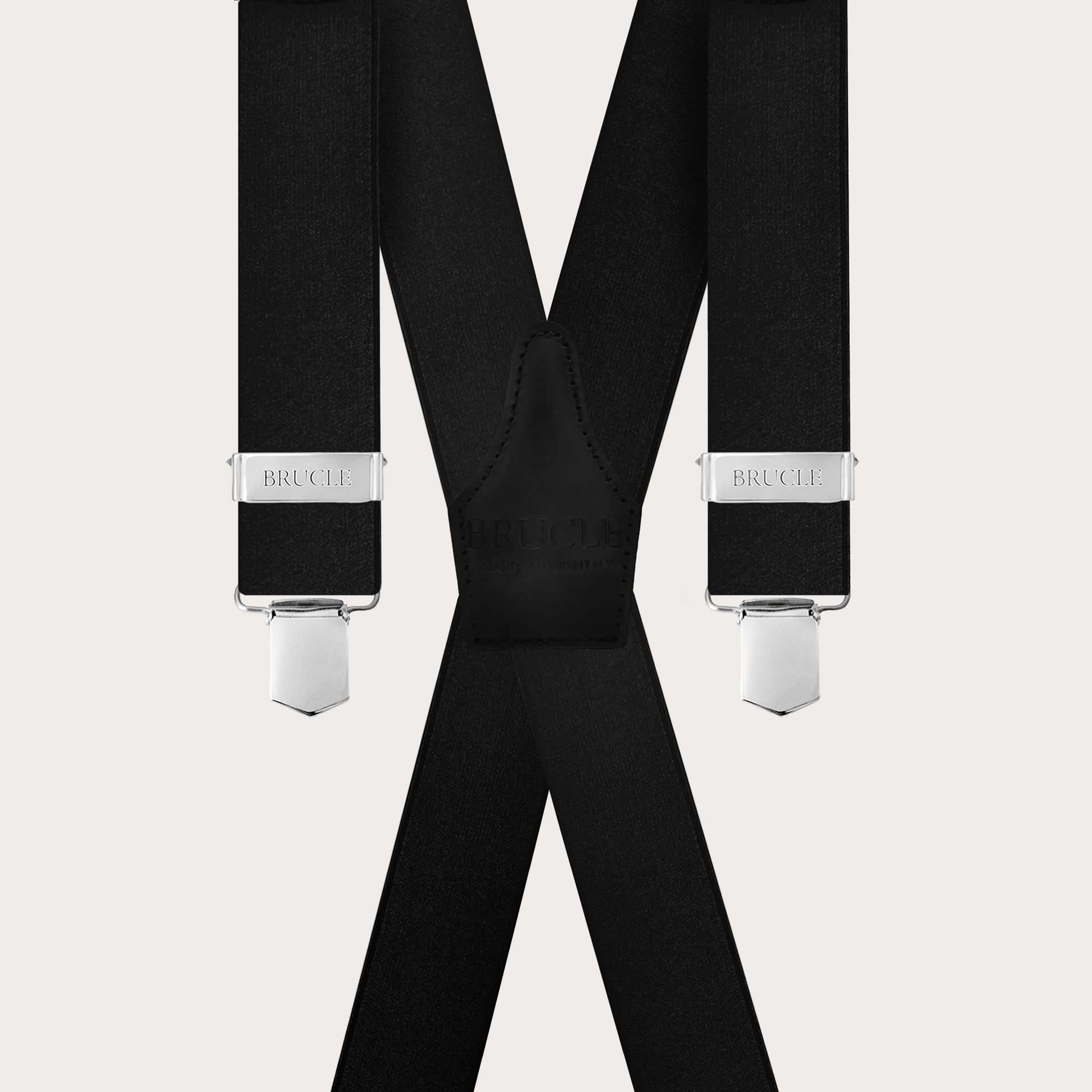 Tirantes negros de raso elástico en forma de X