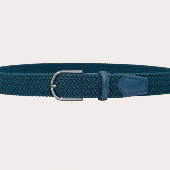 Ceinture élastique tressée vert pétrole