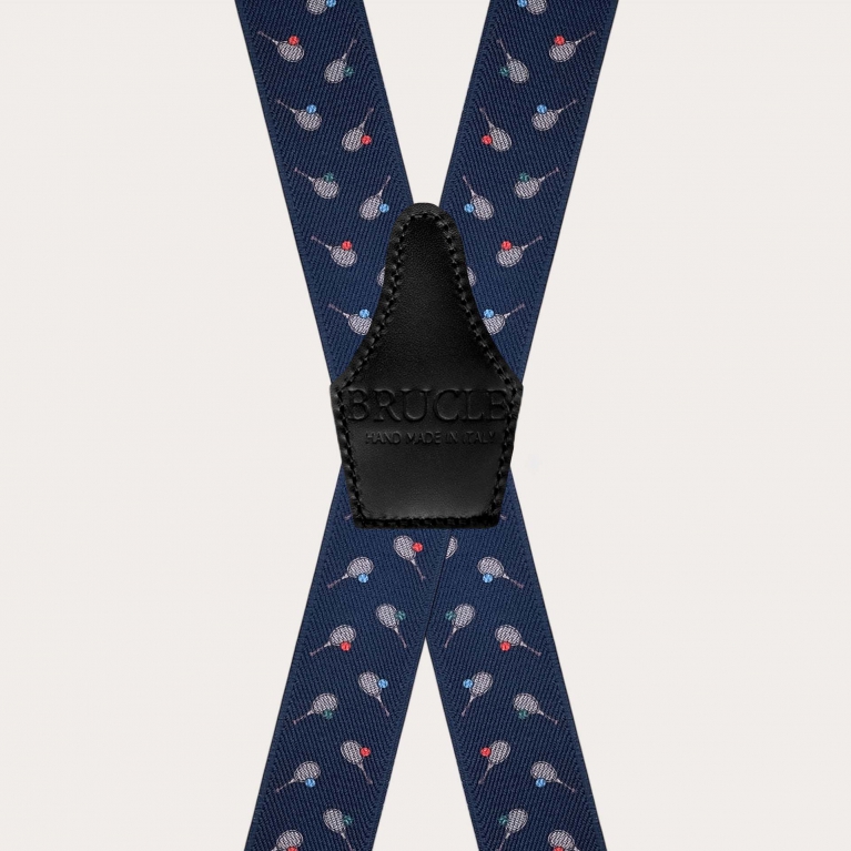 Tirantes azules con estampado de raquetas de tenis