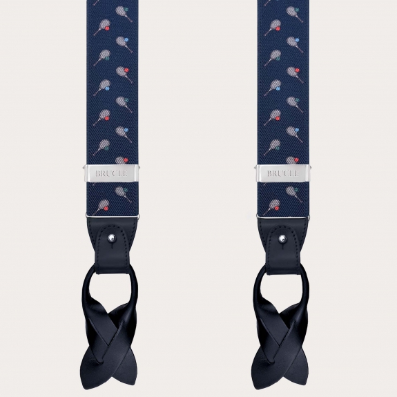 Men’s tennis pattern suspenders with dual use