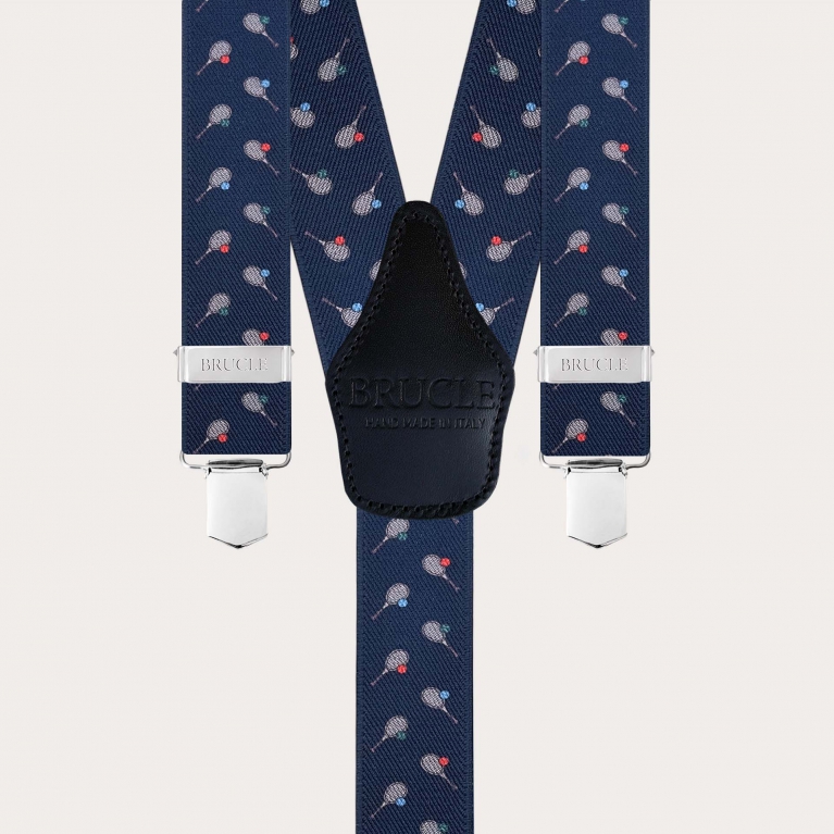 Tirantes en Y con pinzas, diseño de tenis