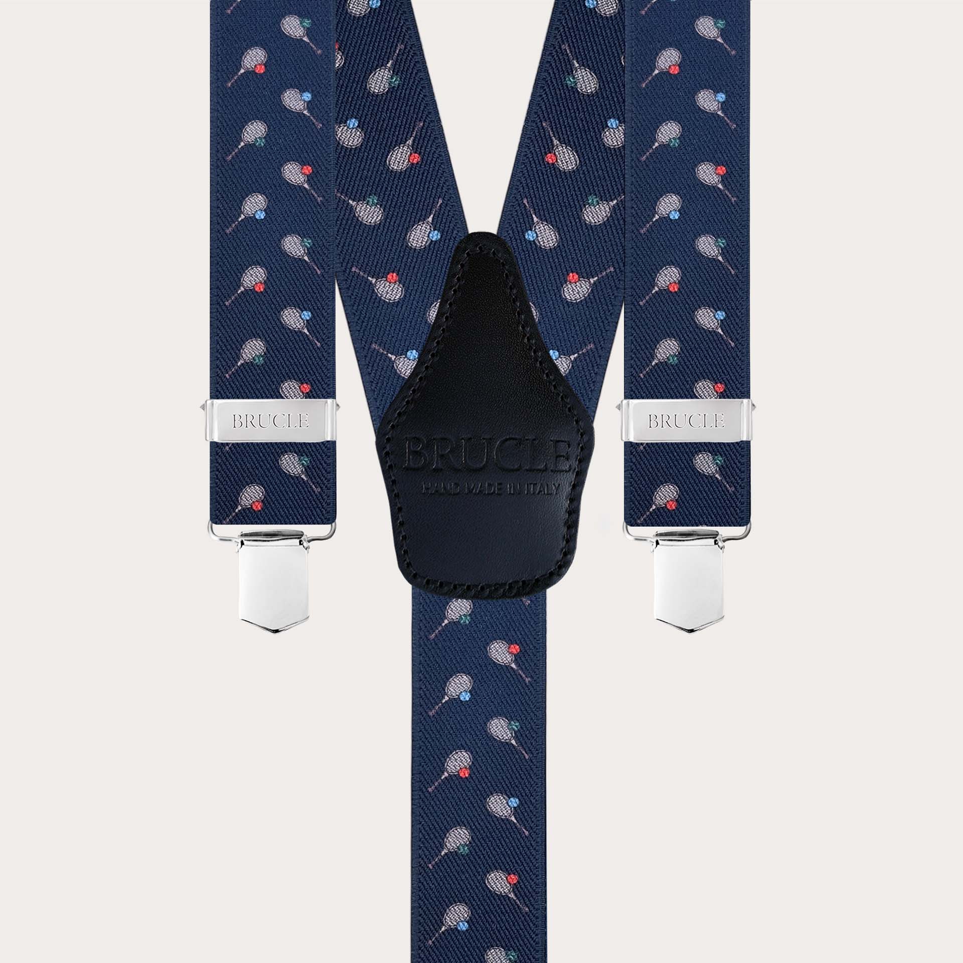 Tirantes en Y con pinzas, diseño de tenis