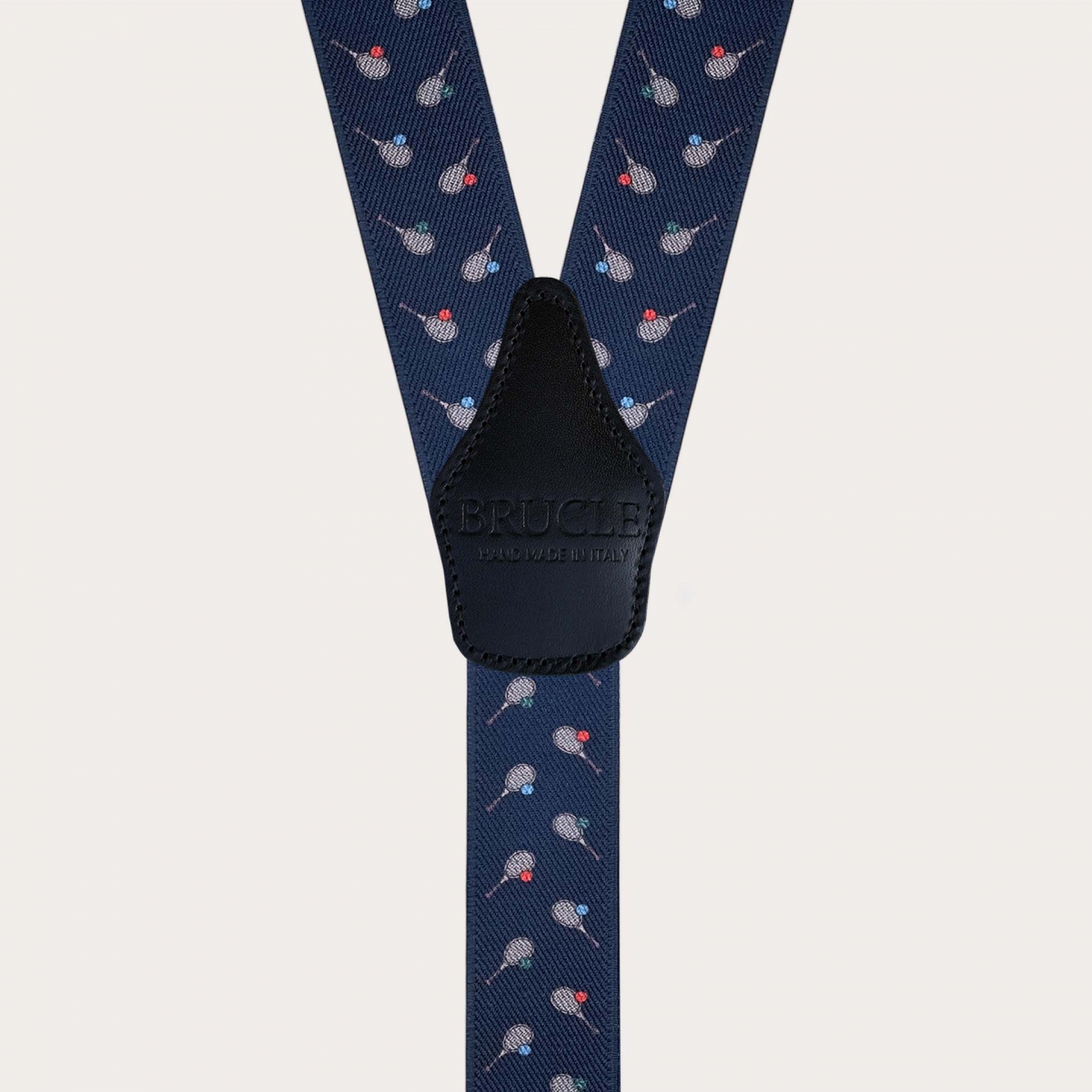 Y-shape suspenders with clips, tennis pattern