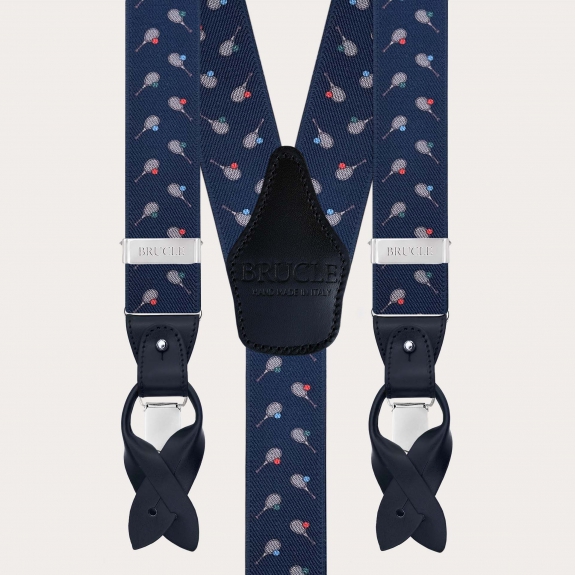 Men’s tennis pattern suspenders with dual use