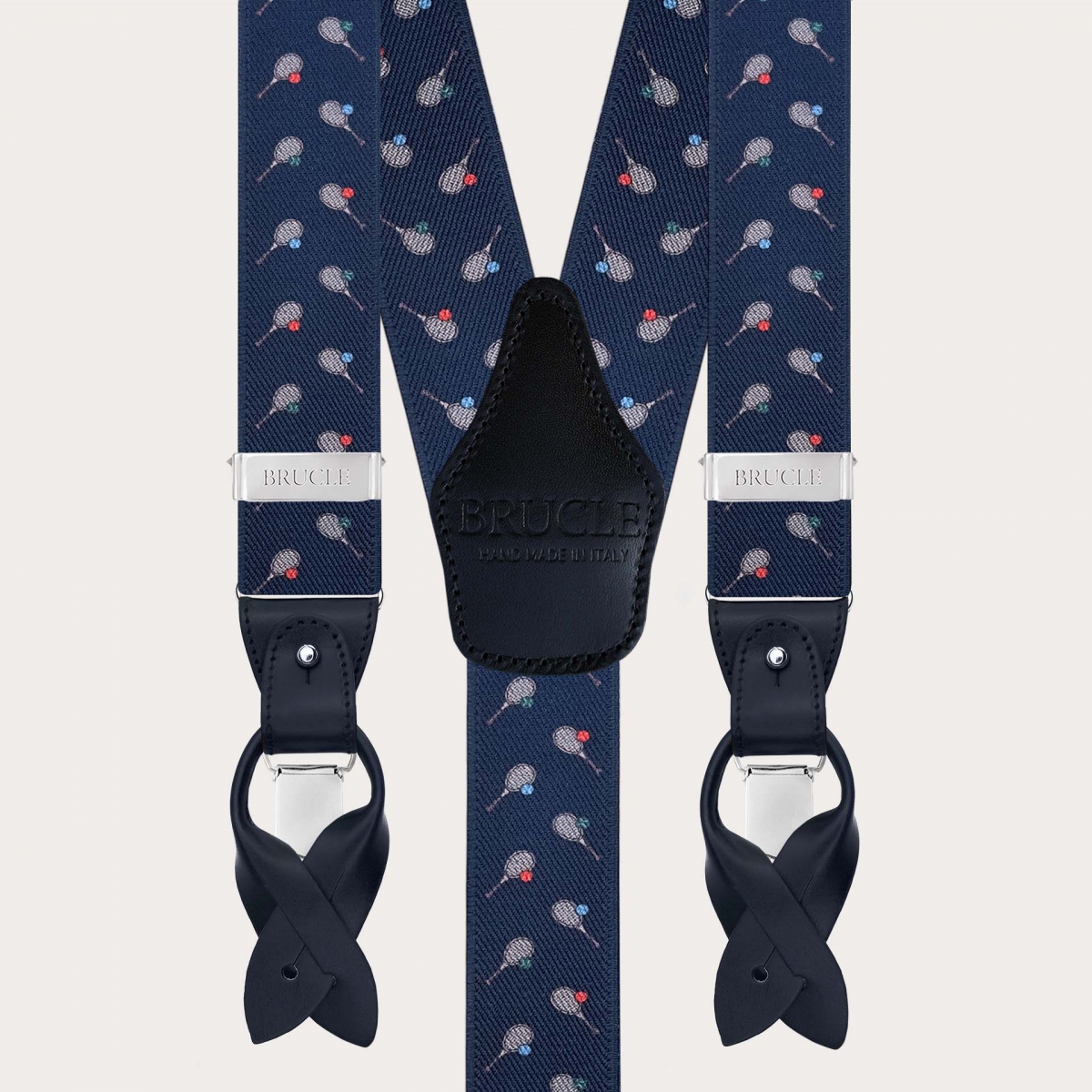 Men’s tennis pattern suspenders with dual use