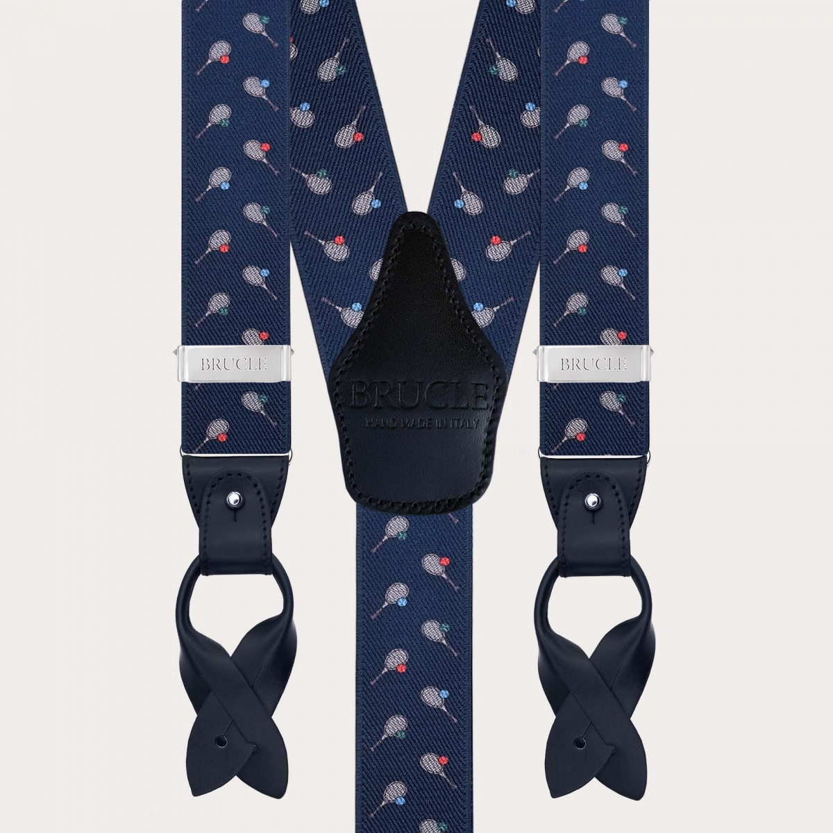 Men’s tennis pattern suspenders with dual use