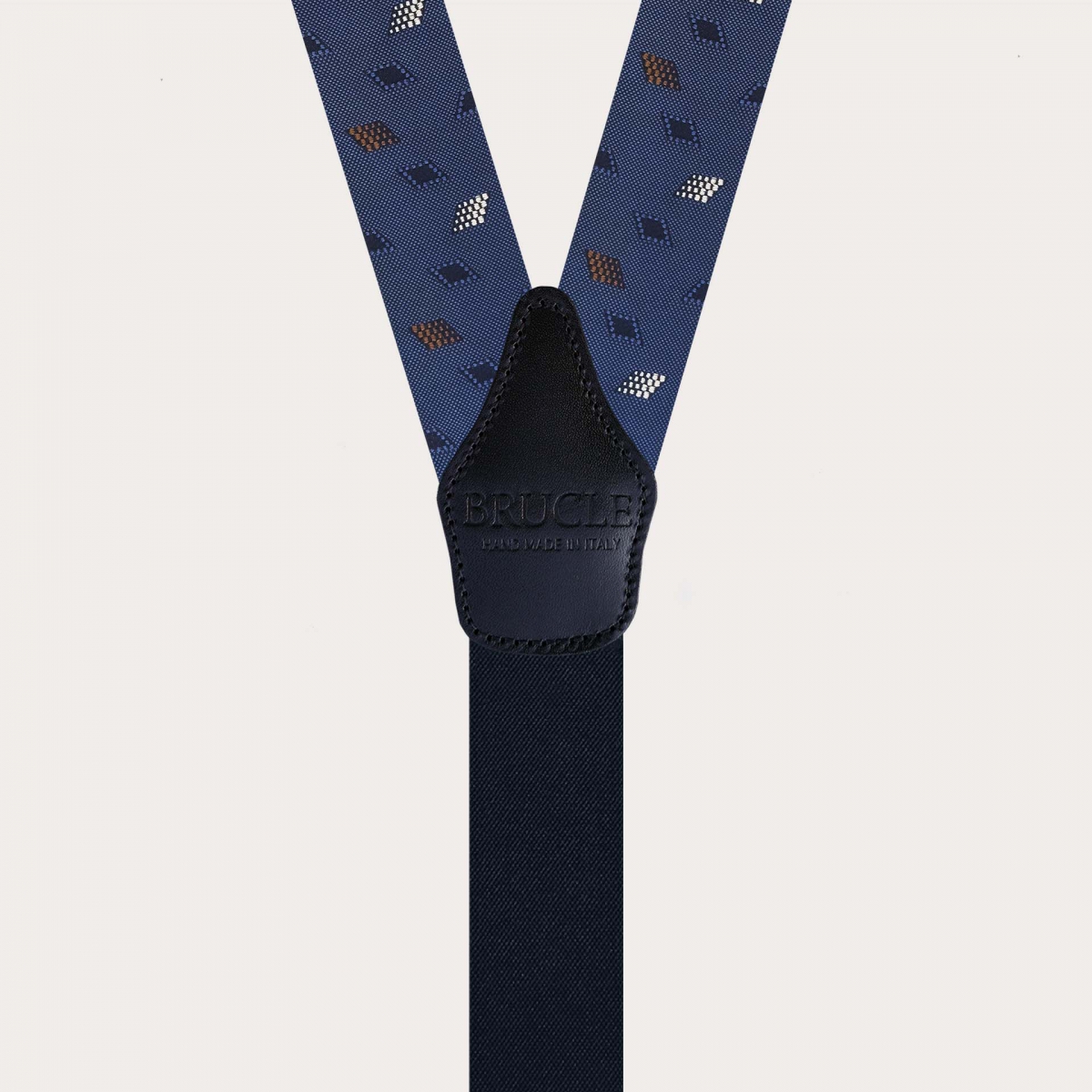 Men’s jacquard silk suspenders with diamond pattern