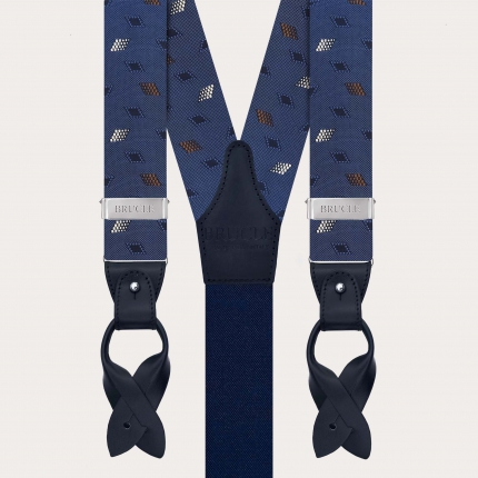 Herren-Hosenträger aus Jacquard-Seide mit Rautenmuster