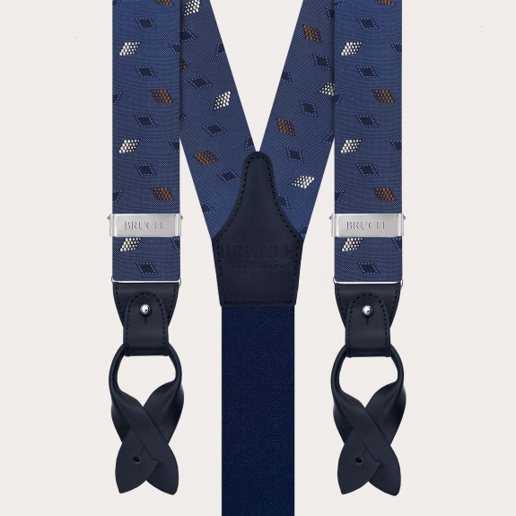 Herren-Hosenträger aus Jacquard-Seide mit Rautenmuster