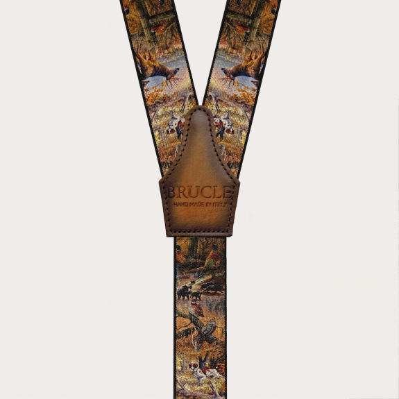 Hunting pattern suspenders with button loops