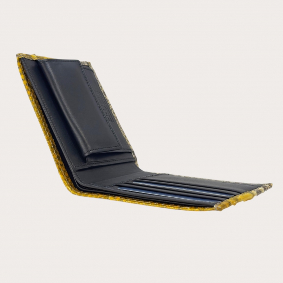 Python wallet with coin pocket in hand-shaded yellow