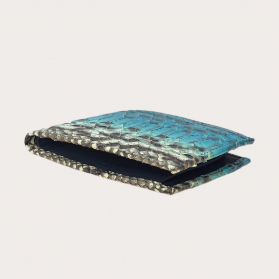 Python wallet with coin pocket in hand-shaded turquoise