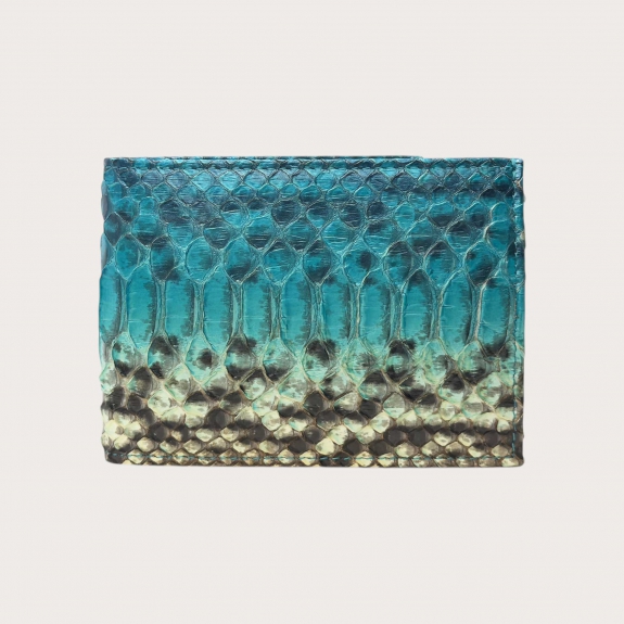 Cartera de pitón con monedero en turquesa sombreado