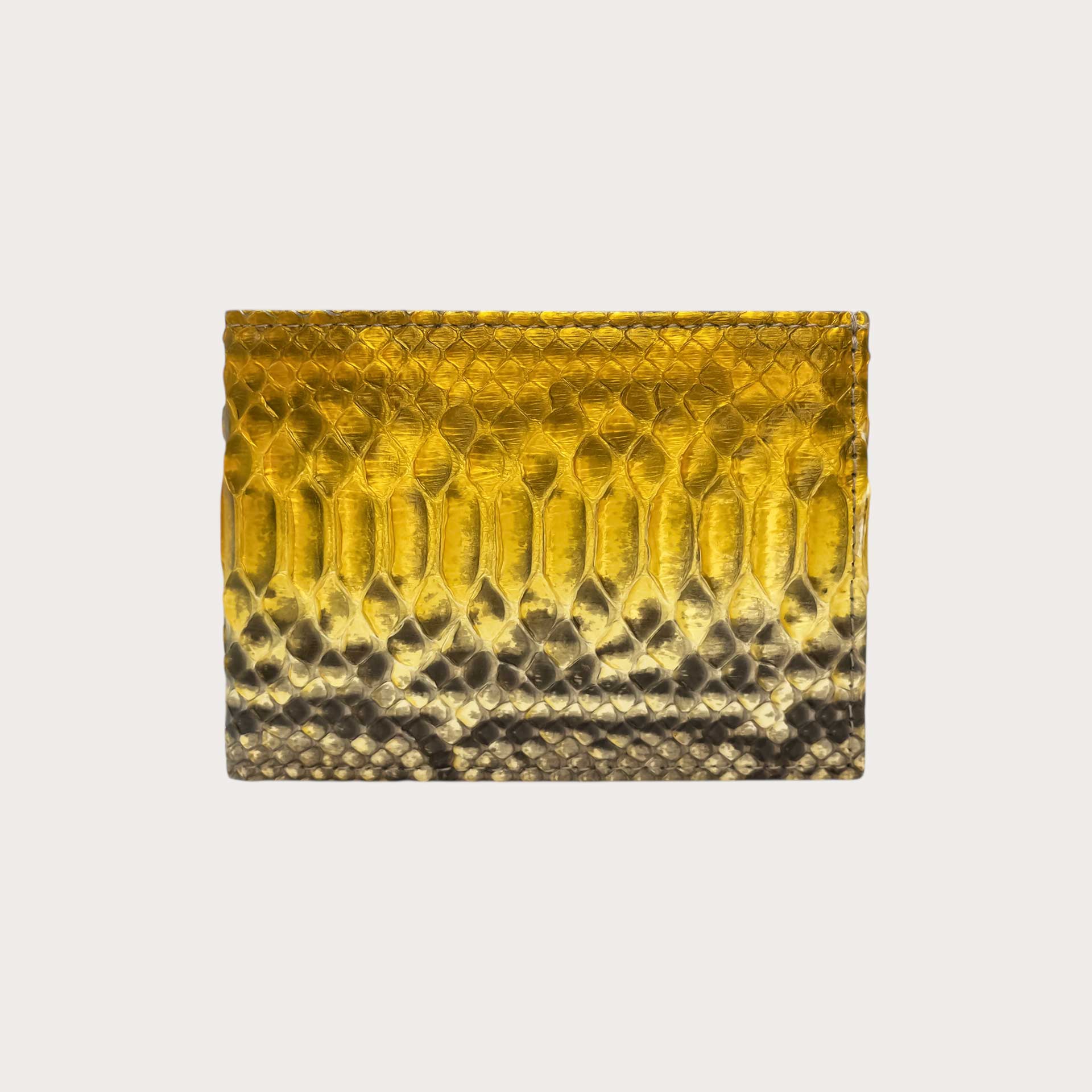 Men’s wallet in hand-shaded yellow python leather