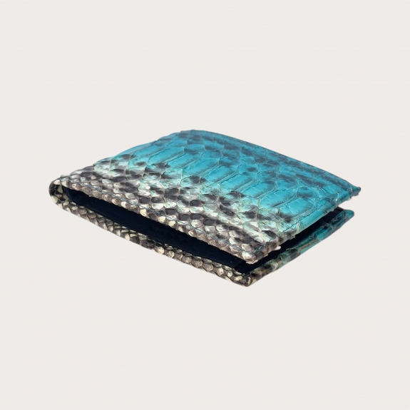 Portafoglio uomo turchese in pitone sfumato