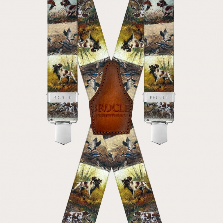 Bretelle elastiche fantasia cani con 4 clip