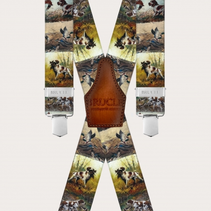 Elastische Hosenträger mit Hundemotiv und 4 Clips