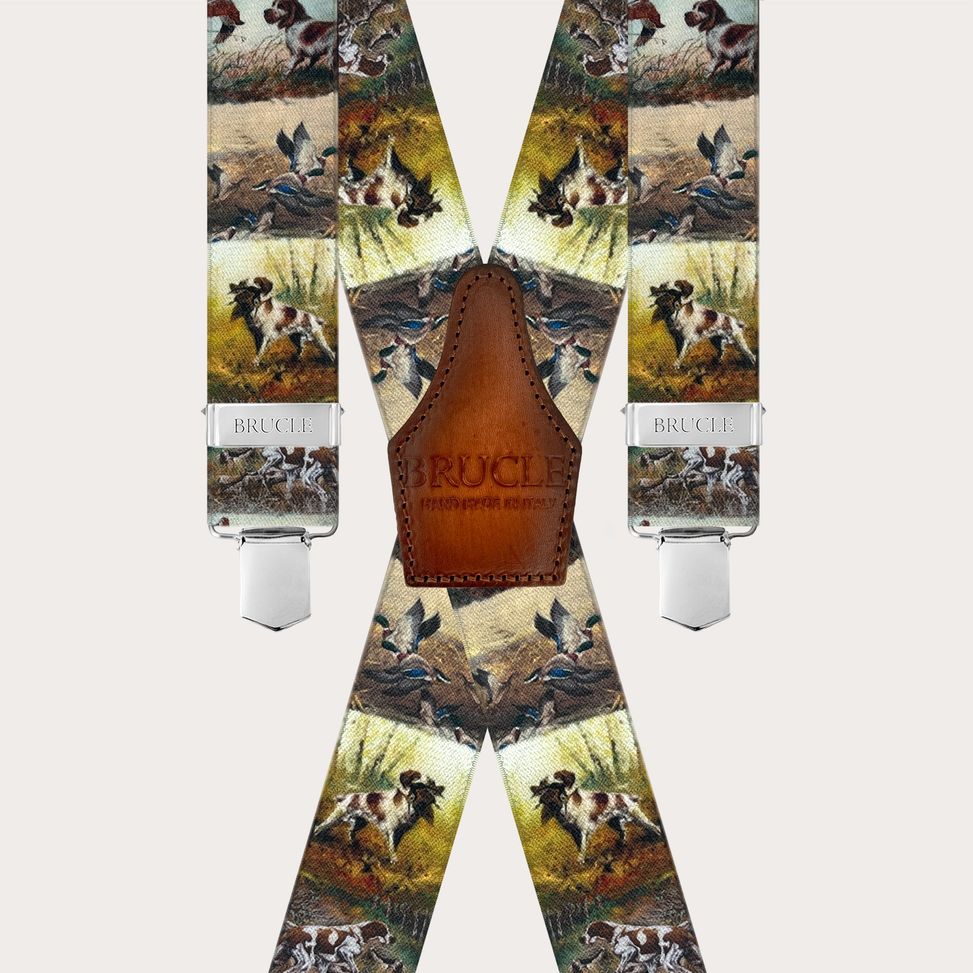 Tirantes elásticos con estampado de perros y 4 pinzas