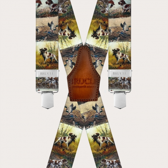 Elastische Hosenträger mit Hundemotiv und 4 Clips