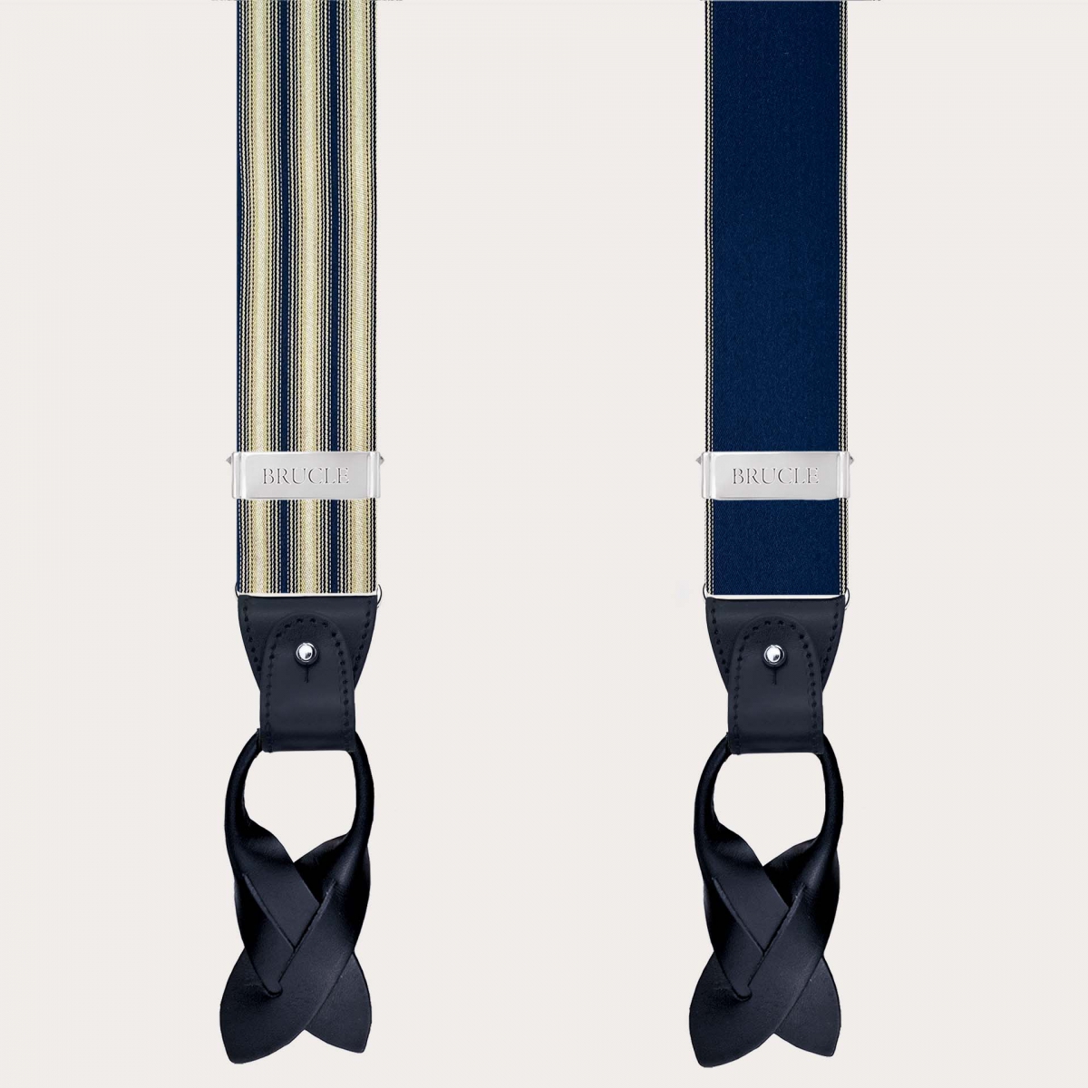 Regimentale Seidenhosenträger in Blau und Gold