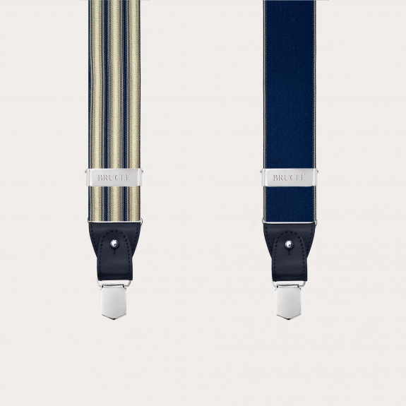 Blue and gold regimental silk suspenders