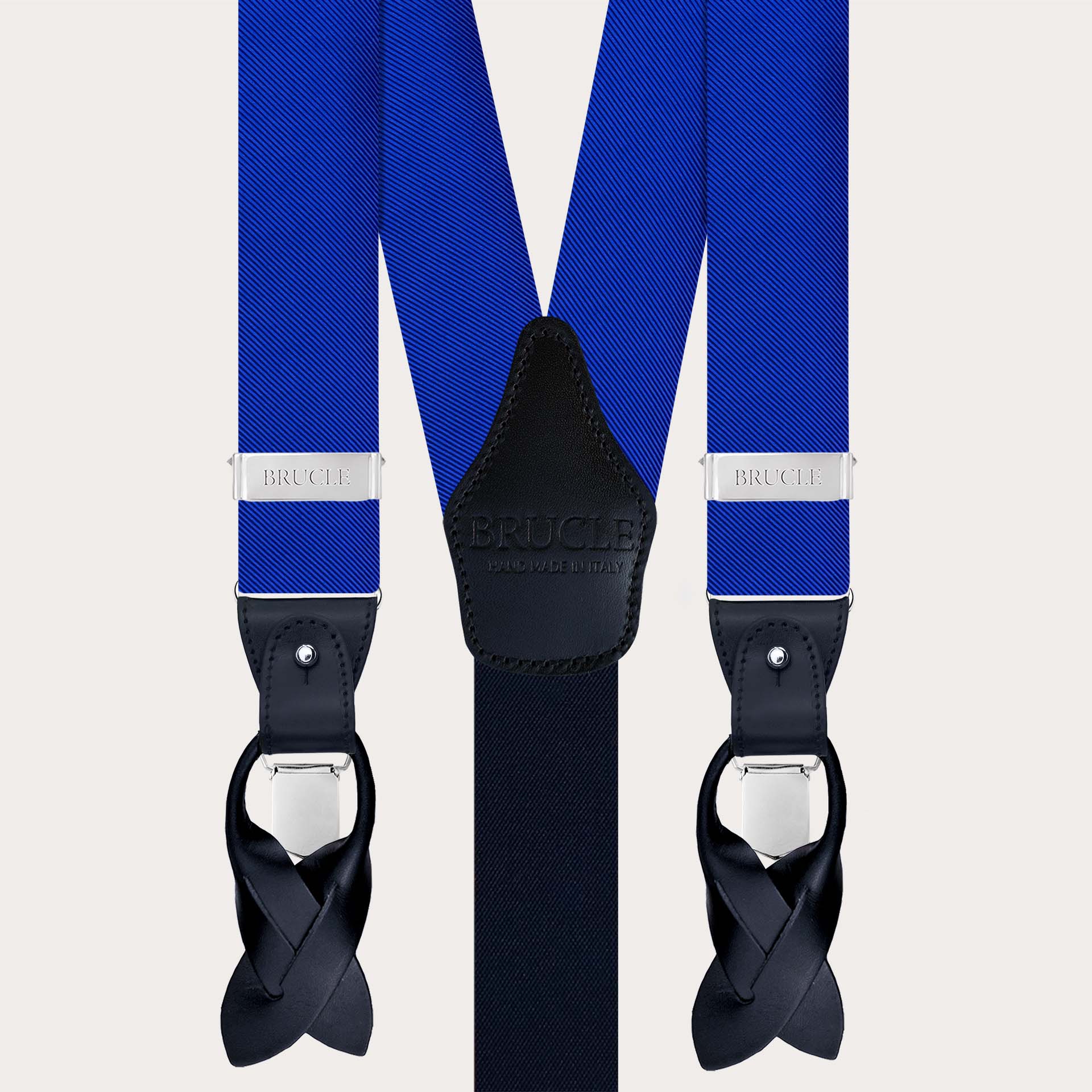 Bretelles homme en soie bleu royal