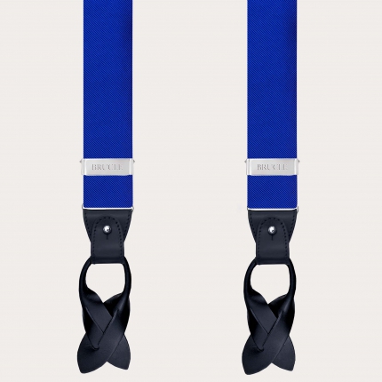 Men’s royal blue silk suspenders