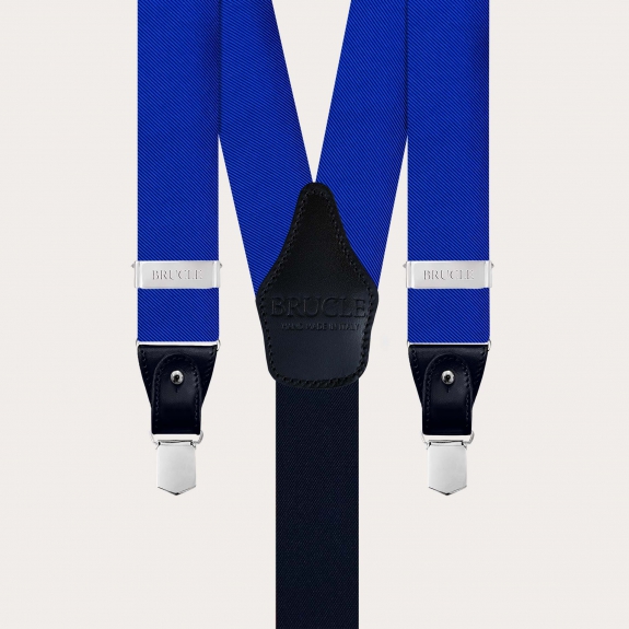 Tirantes de hombre en seda azul royal