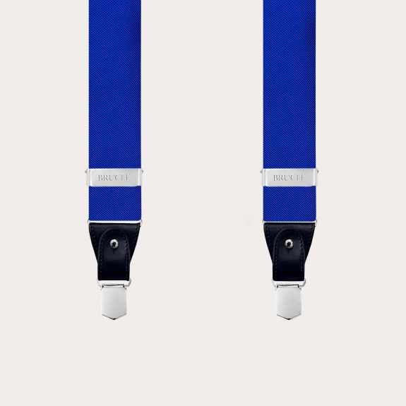 Bretelle uomo in seta blu royal
