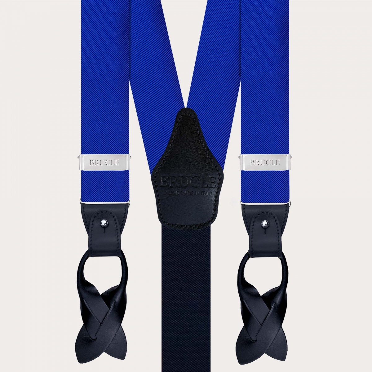 Bretelles homme en soie bleu royal